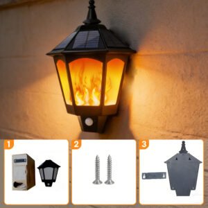 Installation steps for solar flame wall lamps: Easy installation in three steps