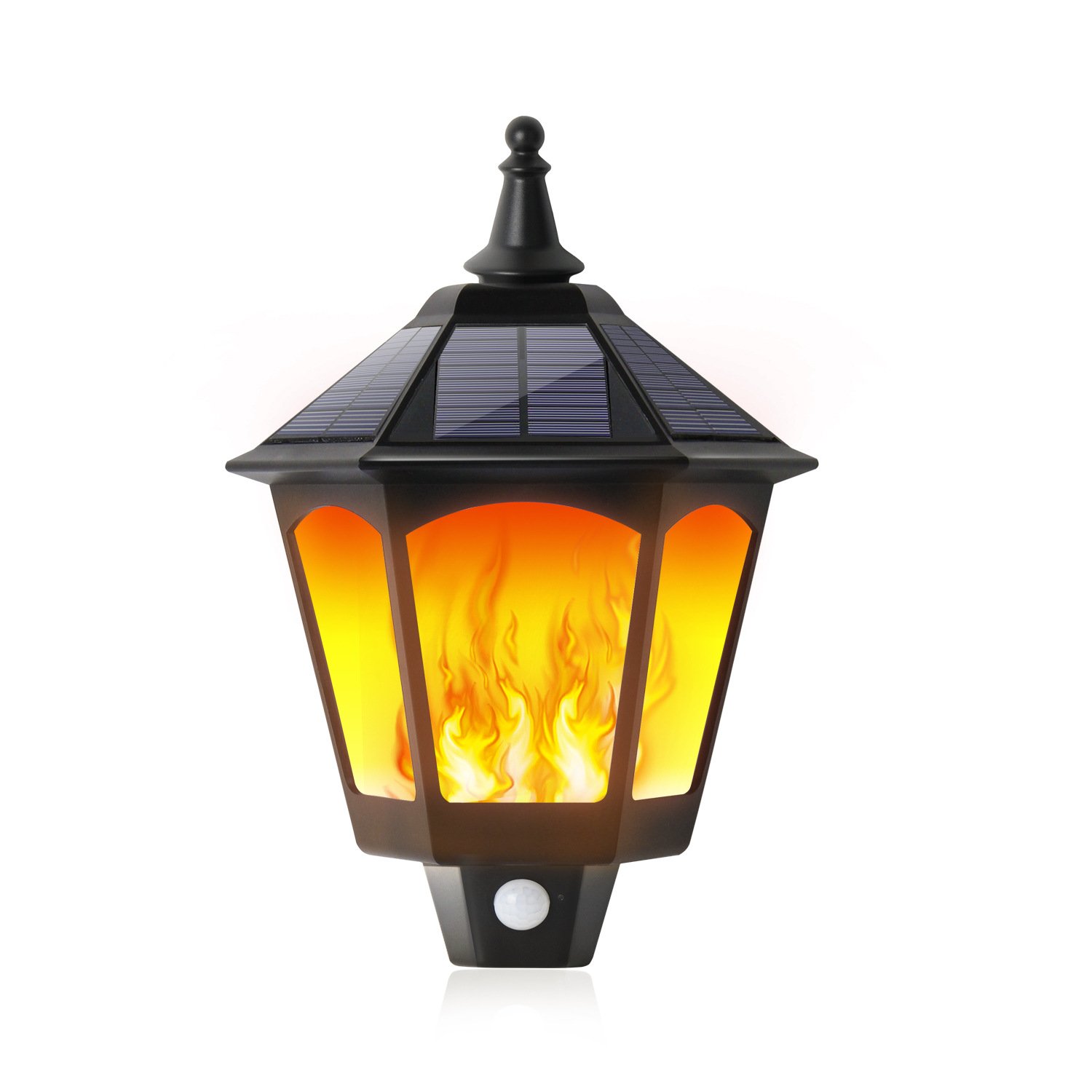 Outdoor Solar Wall Light with Realistic Flame Effect