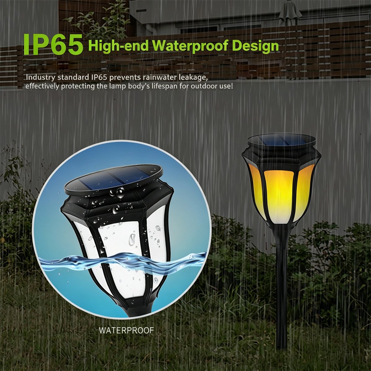 Smart Waterproof Torch Flame Lights with Light Control - Image 5