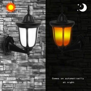 LED flame wall lights auto off in the day and auto on at night