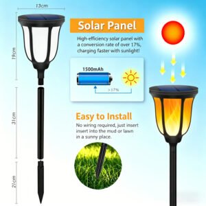 Solar flame ground plug lamp, conversion rate >17% polycrystalline silicon solar panel