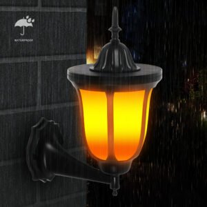 Waterproof, dustproof and high-temperature resistant LED solar flame wall lamp