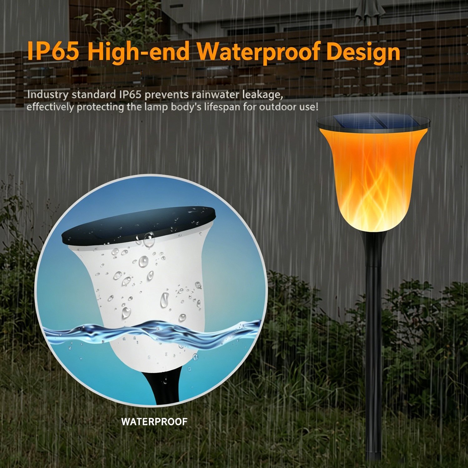 Decorative flame light with IP65 high-end waterproof design