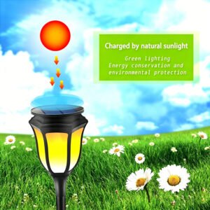 Green and environmentally friendly torch lamp, naturally charged by sunlight