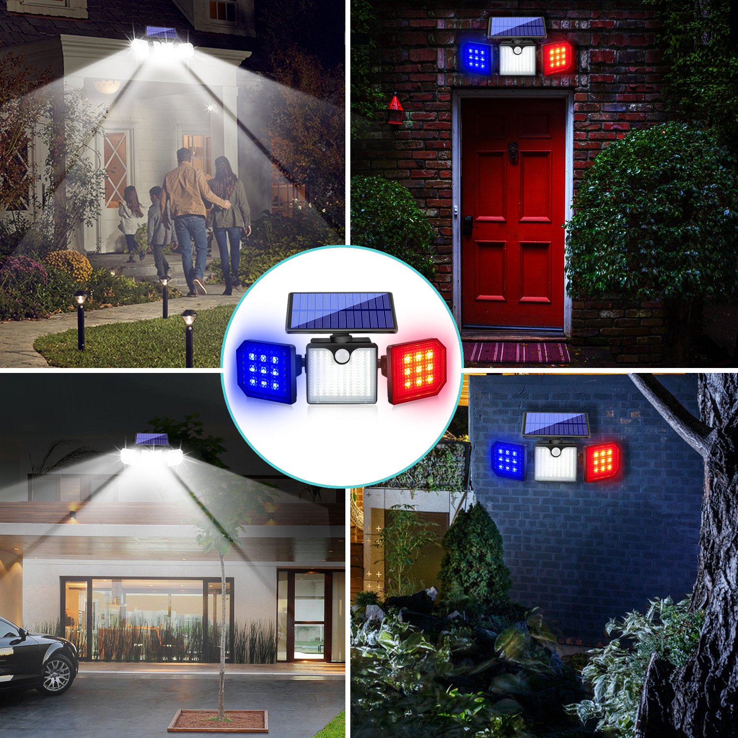 Whether illuminating a dark garage or marking a front door, this warning wall lampp combines practical white lighting for safety with dynamic colored strobes for a bold, modern aesthetic.