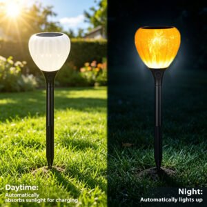 Light-controlled hot air balloon flame light: Automatically charges during the day and turns on automatically at night