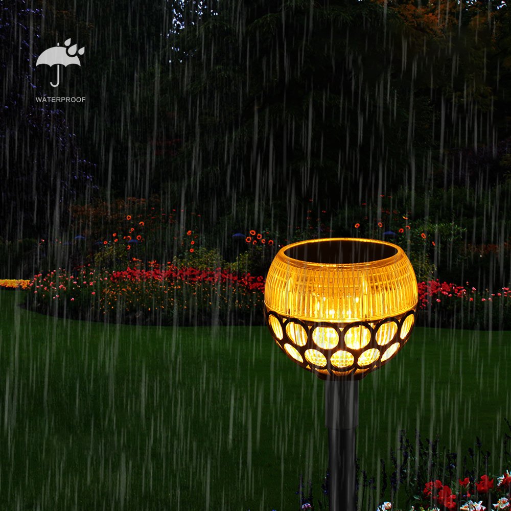 Solar spherical flame lamp – Ip65 waterproof outdoor pathway light for rainy nights & lawns