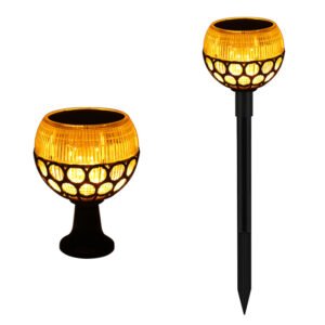 Solar spherical flame lamp – outdoor decorative flame globe light