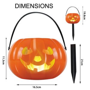 Product dimensions of solar-powered pumpkin flame ground socket lamp: diameter 16.5CM, total height 40.8CM
