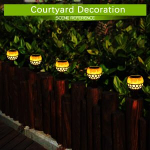 Solar spherical flame lamp – soft glow for courtyard fence & garden border decoration