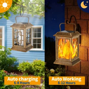 solar powered lantern auto charge by day, auto light up at night.