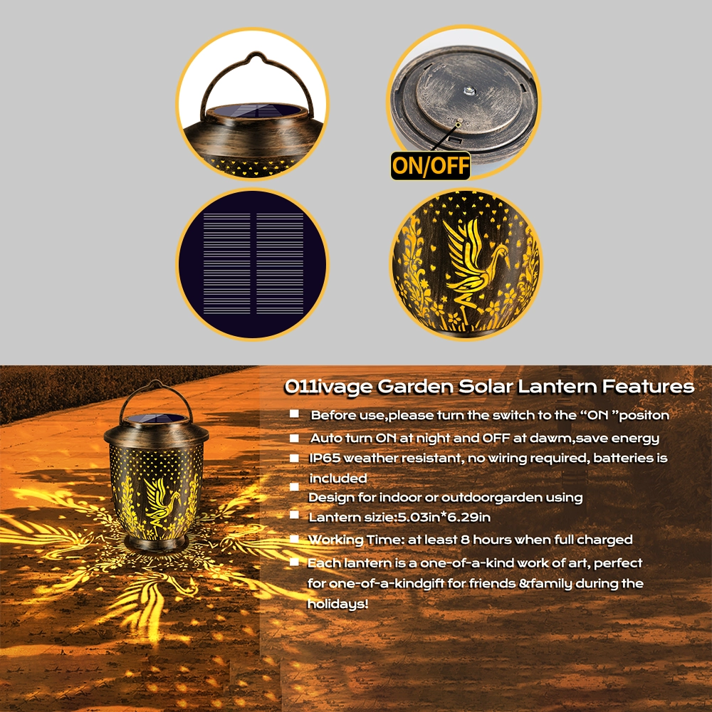 Solar Bronze White Crane Projection Light - Image 7