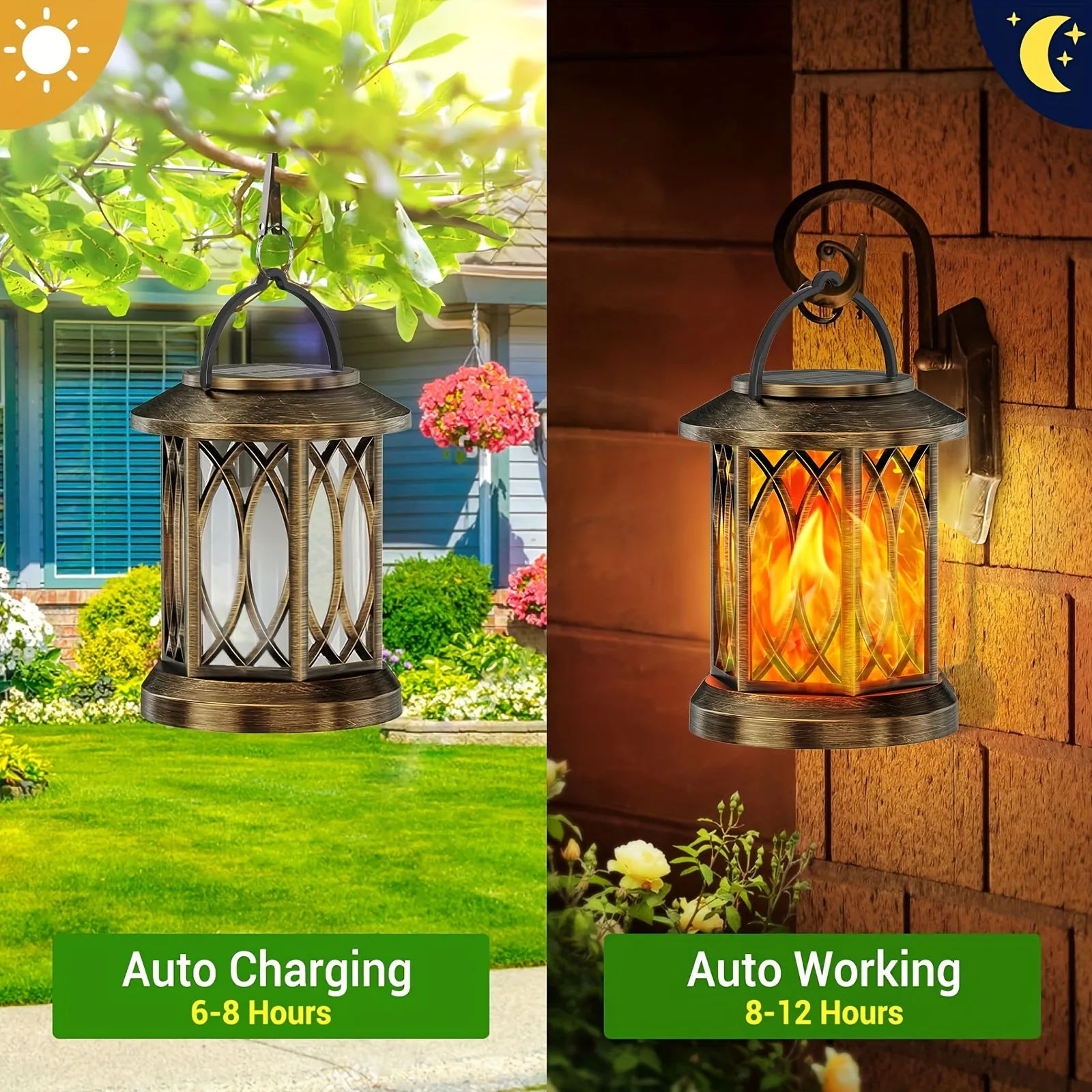 28 LEDs Bronze Solar Palace Lantern - Image 3