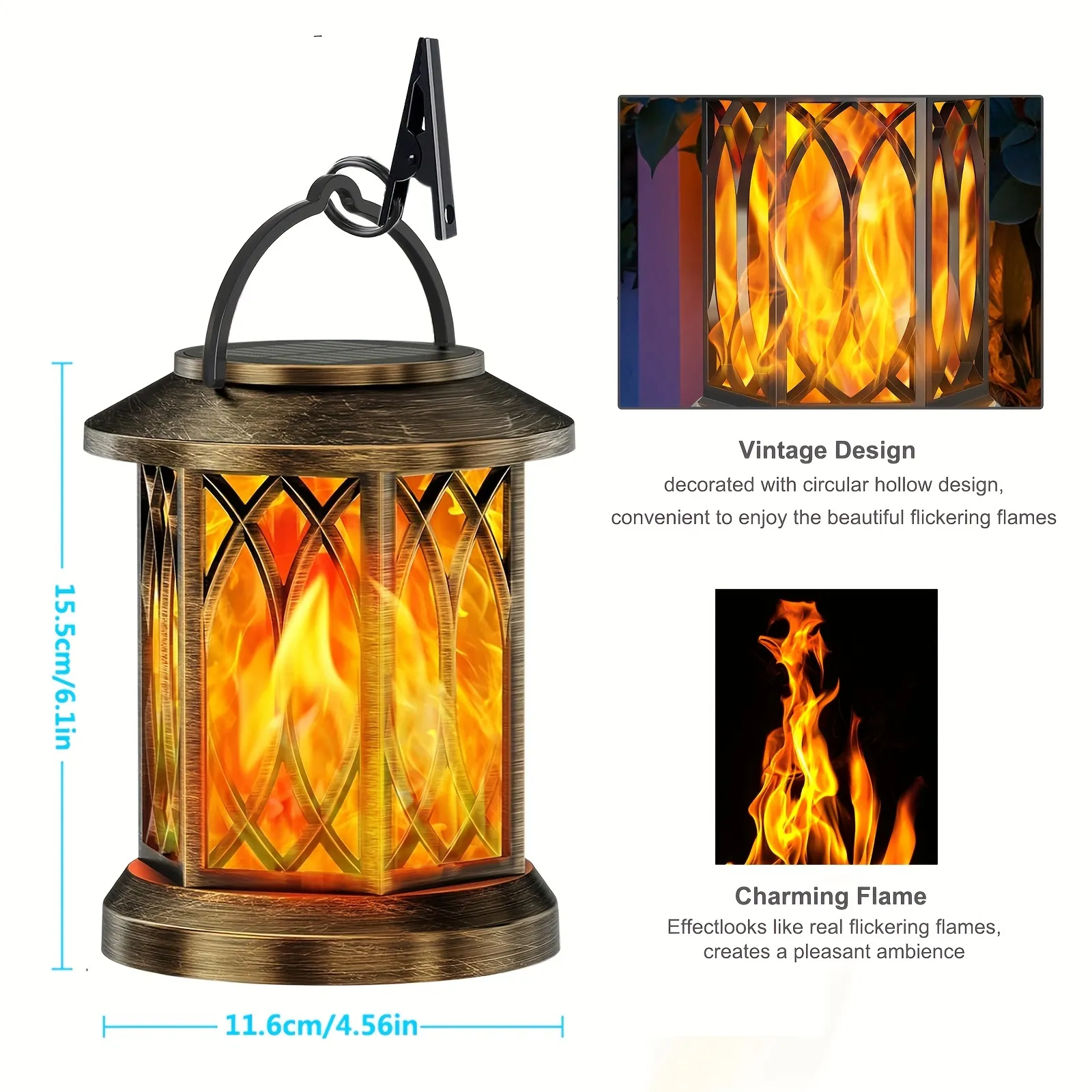 28 LEDs Bronze Solar Palace Lantern - Image 2