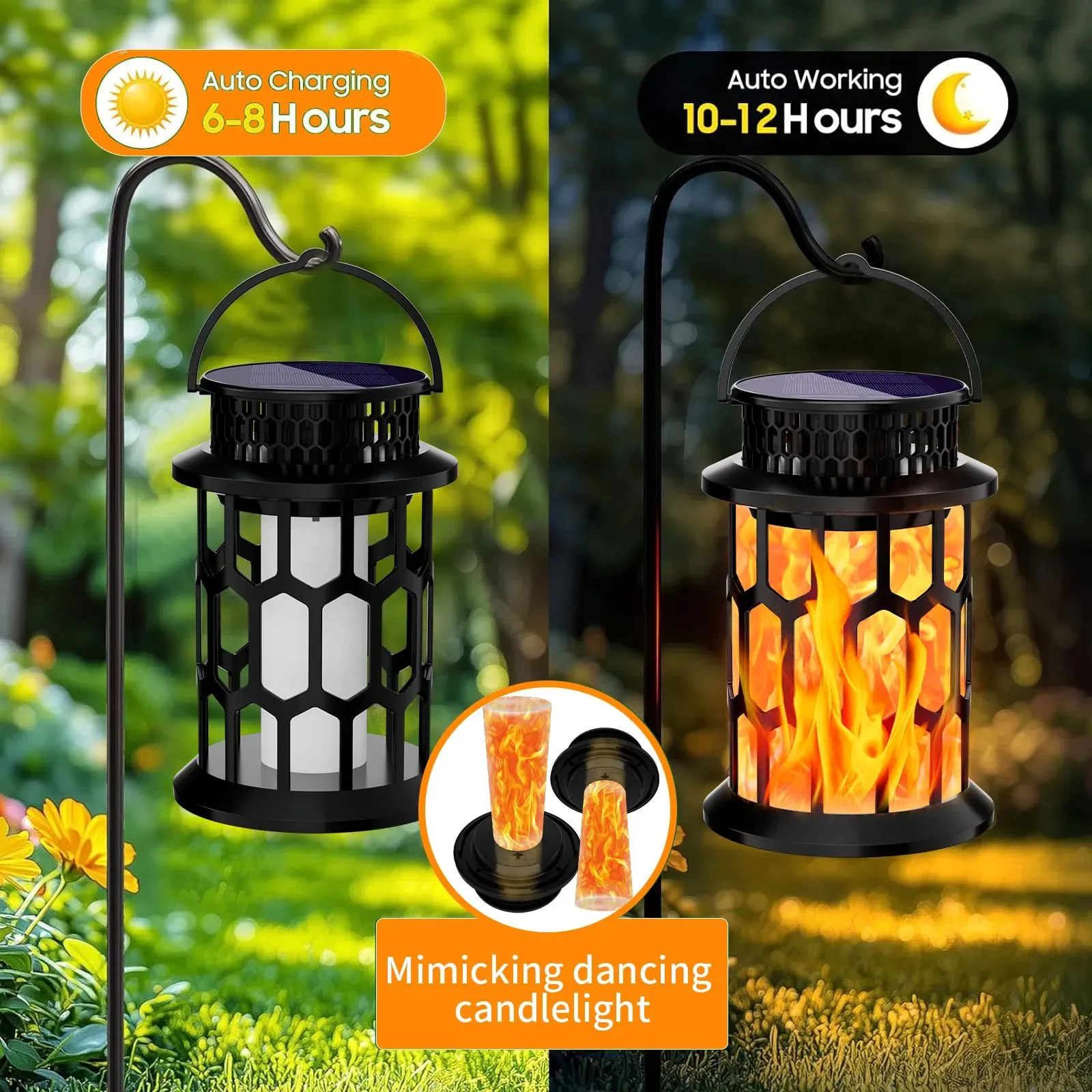 honeycomb solar lantern, auto charge daytime and light up at night.